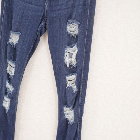 Hollister Curvy High Rise Jegging Legging Blue Denim Jeans 26 / 29 Distressed Fa - Picture 2 of 7